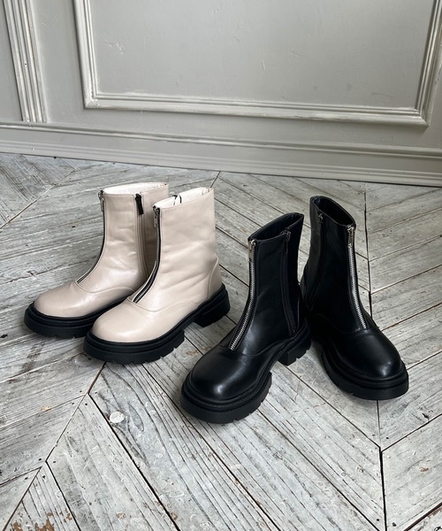 179/WG(イチナナキュウダブルジー)の「フロントZIPブーツ(ブーツ・レディース・ベージュ/ブラック・23.5cm/25.0cm/24.5cm/22.0cm)」の20枚目の写真