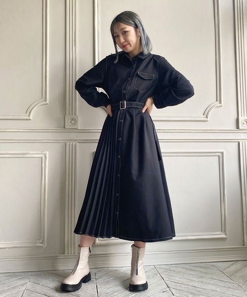 179/WG(イチナナキュウダブルジー)の「フロントZIPブーツ(ブーツ・レディース・ベージュ/ブラック・23.5cm/25.0cm/24.5cm/22.0cm)」の5枚目の写真