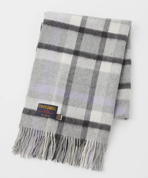 TWEED MILL(ツイードミル)の「【追加2】【TWEEDMILL/ツイードミル】大判ストールチェック(ストール/ショール・レディース・ブルー/ブラック/パープル/ベージュ/グレー/グリーン/ダークグリーン・フリー)」の2枚目の写真