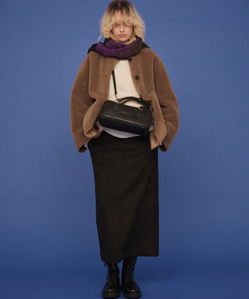 TWEED MILL(ツイードミル)の「【追加2】【TWEEDMILL/ツイードミル】大判ストールチェック(ストール/ショール・レディース・ブルー/ブラック/パープル/ベージュ/グレー/グリーン/ダークグリーン・フリー)」の9枚目の写真