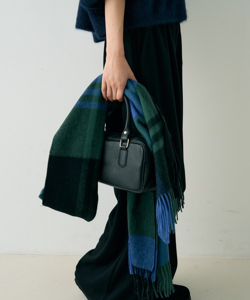 TWEED MILL(ツイードミル)の「【追加2】【TWEEDMILL/ツイードミル】大判ストールチェック(ストール/ショール・レディース・ブルー/ブラック/パープル/ベージュ/グレー/グリーン/ダークグリーン・フリー)」の20枚目の写真