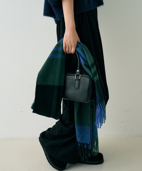 TWEED MILL(ツイードミル)の「【追加2】【TWEEDMILL/ツイードミル】大判ストールチェック(ストール/ショール・レディース・ブルー/ブラック/パープル/ベージュ/グレー/グリーン/ダークグリーン・フリー)」の21枚目の写真