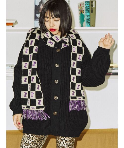 jouetie（ジュエティ）の「チェッカーパターンマフラー（マフラー・レディース・ブルー/ブラック/レッド・FREE）」の8枚目の写真