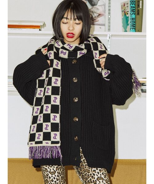 jouetie（ジュエティ）の「チェッカーパターンマフラー（マフラー・レディース・ブルー/ブラック/レッド・FREE）」の10枚目の写真