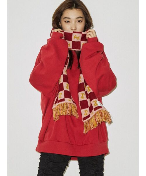 jouetie（ジュエティ）の「チェッカーパターンマフラー（マフラー・レディース・ブルー/ブラック/レッド・FREE）」の14枚目の写真