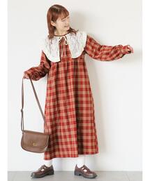 ehka sopo | ﾚｰｽｼﾞﾚｾｯﾄﾁｪｯｸﾜﾝﾋﾟｰｽ(ワンピース)