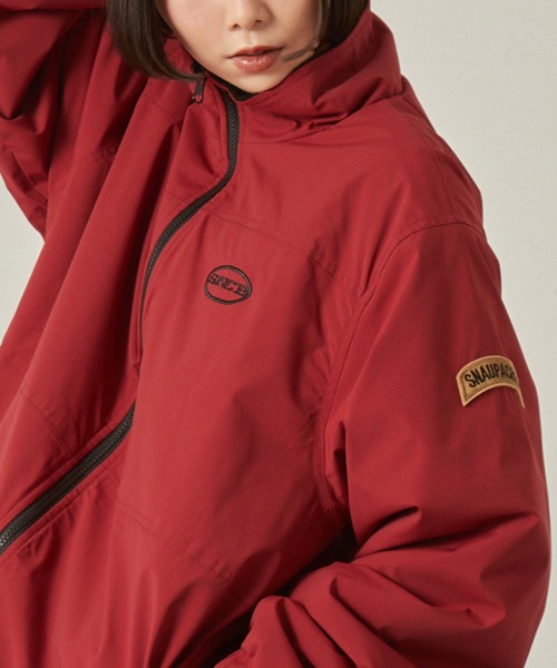 Snap club（スナップクラブ）の「【Snap club】 リバーシブルビッグスタンドボアジャケット（ブルゾン・レディース・ブラック/カーキ/ネイビー/オフホワイト/レッド・M/L）」の5枚目の写真