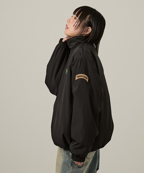 Snap club（スナップクラブ）の「【Snap club】 リバーシブルビッグスタンドボアジャケット（ブルゾン・レディース・ブラック/カーキ/ネイビー/オフホワイト/レッド・M/L）」の12枚目の写真