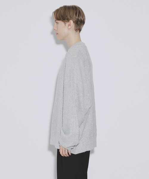 tk.TAKEO KIKUCHI（ティーケータケオキクチ）の「◆ビッグケーブルニットプルオーバー（ニット/セーター・メンズ・ライトグレー/ブラック/ダークグリーン・02/03）」の6枚目の写真