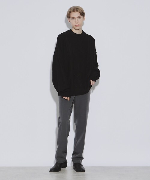 tk.TAKEO KIKUCHI（ティーケータケオキクチ）の「◆ビッグケーブルニットプルオーバー（ニット/セーター・メンズ・ライトグレー/ブラック/ダークグリーン・02/03）」の13枚目の写真