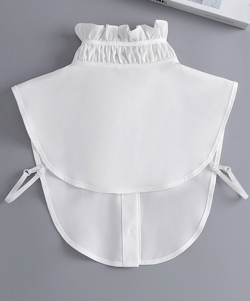 Felt-Maglietta(フェルトマリエッタ)の「フリルネックリボン付き付け襟(付け襟・レディース・ブラック/オフホワイト・FREE)」の9枚目の写真