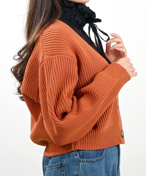 Felt-Maglietta(フェルトマリエッタ)の「フリルネックリボン付き付け襟(付け襟・レディース・ブラック/オフホワイト・FREE)」の11枚目の写真