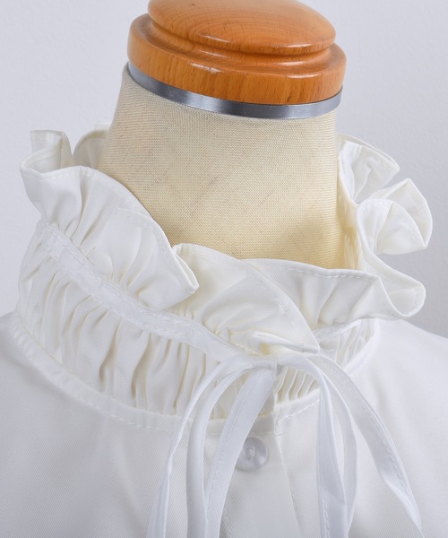 Felt-Maglietta(フェルトマリエッタ)の「フリルネックリボン付き付け襟(付け襟・レディース・ブラック/オフホワイト・FREE)」の14枚目の写真