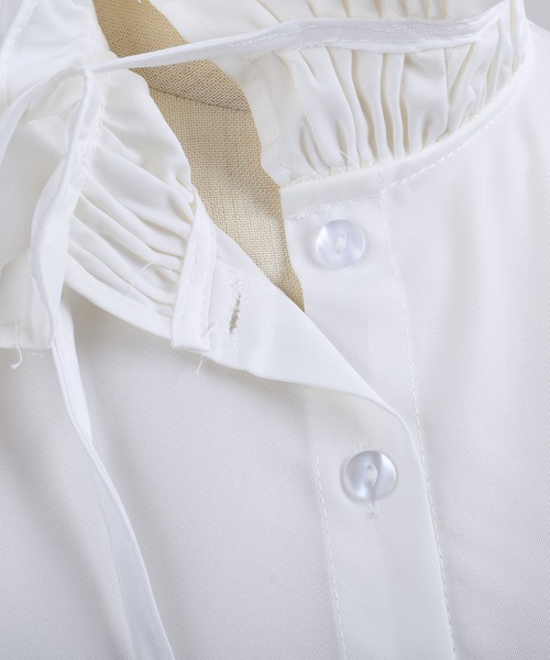 Felt-Maglietta(フェルトマリエッタ)の「フリルネックリボン付き付け襟(付け襟・レディース・ブラック/オフホワイト・FREE)」の15枚目の写真