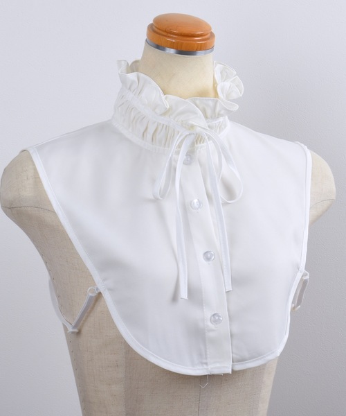 Felt-Maglietta(フェルトマリエッタ)の「フリルネックリボン付き付け襟(付け襟・レディース・ブラック/オフホワイト・FREE)」の16枚目の写真