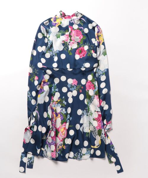 MSGM(エムエスジーエム)の「Lorenza Longhi×MSGM コラボレーションプリントドレス(ドレス・レディース・ネイビー・40)」の6枚目の写真