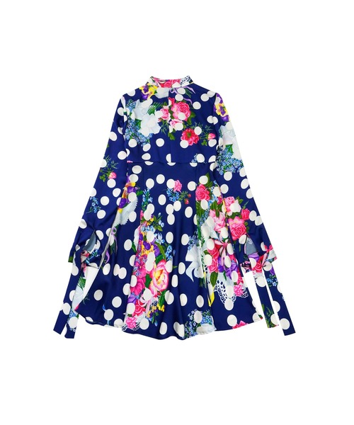 MSGM(エムエスジーエム)の「Lorenza Longhi×MSGM コラボレーションプリントドレス(ドレス・レディース・ネイビー・40)」の2枚目の写真