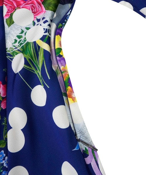 MSGM(エムエスジーエム)の「Lorenza Longhi×MSGM コラボレーションプリントドレス(ドレス・レディース・ネイビー・40)」の4枚目の写真