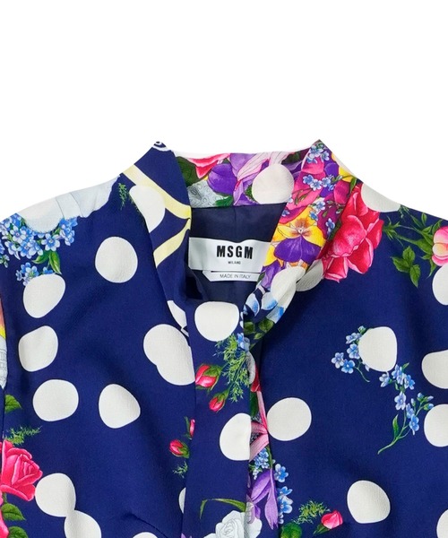 MSGM(エムエスジーエム)の「Lorenza Longhi×MSGM コラボレーションプリントドレス(ドレス・レディース・ネイビー・40)」の3枚目の写真