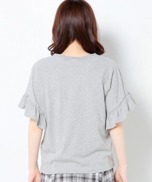 Another Edition（アナザーエディション）の「袖フリルTシャツ（ライトグレー）2/AEBC ソデフリルSHORT T11Ⅱ◆（Tシャツ/カットソー・レディース・ライトグレー・フリー）」の8枚目の写真