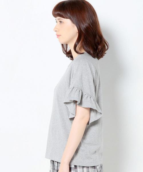 Another Edition（アナザーエディション）の「袖フリルTシャツ（ライトグレー）2/AEBC ソデフリルSHORT T11Ⅱ◆（Tシャツ/カットソー・レディース・ライトグレー・フリー）」の9枚目の写真