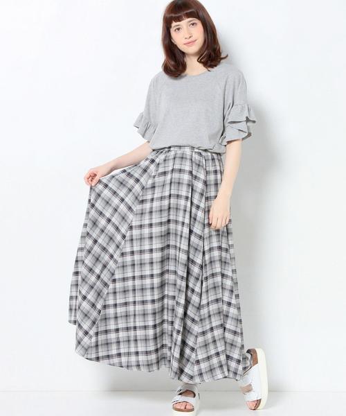 Another Edition（アナザーエディション）の「袖フリルTシャツ（ライトグレー）2/AEBC ソデフリルSHORT T11Ⅱ◆（Tシャツ/カットソー・レディース・ライトグレー・フリー）」の3枚目の写真