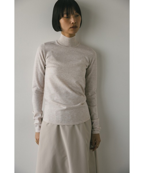 STYLEMIXER(スタイルミキサー)の「タイデザインハイネックニット(ニット/セーター・レディース・アイボリー/ブラック/ライトブラウン・FREE)」の7枚目の写真