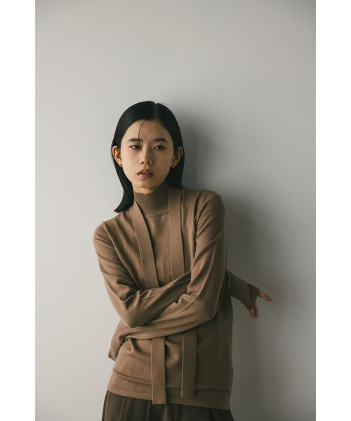 STYLEMIXER(スタイルミキサー)の「タイデザインハイネックニット(ニット/セーター・レディース・アイボリー/ブラック/ライトブラウン・FREE)」の20枚目の写真