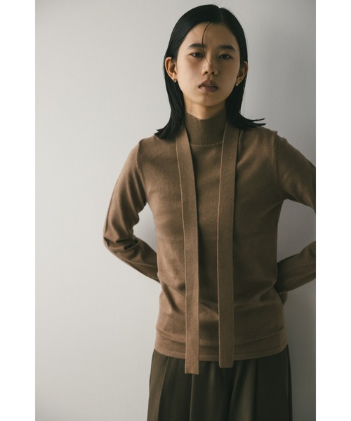 STYLEMIXER(スタイルミキサー)の「タイデザインハイネックニット(ニット/セーター・レディース・アイボリー/ブラック/ライトブラウン・FREE)」の21枚目の写真