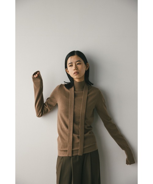 STYLEMIXER(スタイルミキサー)の「タイデザインハイネックニット(ニット/セーター・レディース・アイボリー/ブラック/ライトブラウン・FREE)」の22枚目の写真