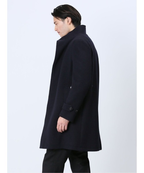 TAKA-Q（タカキュー）の「タカキュー ウール混 スタンドコート 紺