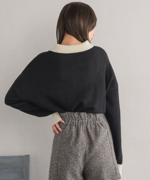 RETRO GIRL(レトロガール)の「胸刺繍ポロNT(ニット/セーター・レディース・ブラック/ナチュラル/ブラック系その他3・FREE)」の7枚目の写真