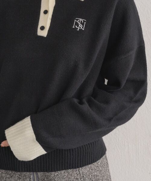 RETRO GIRL(レトロガール)の「胸刺繍ポロNT(ニット/セーター・レディース・ブラック/ナチュラル/ブラック系その他3・FREE)」の10枚目の写真