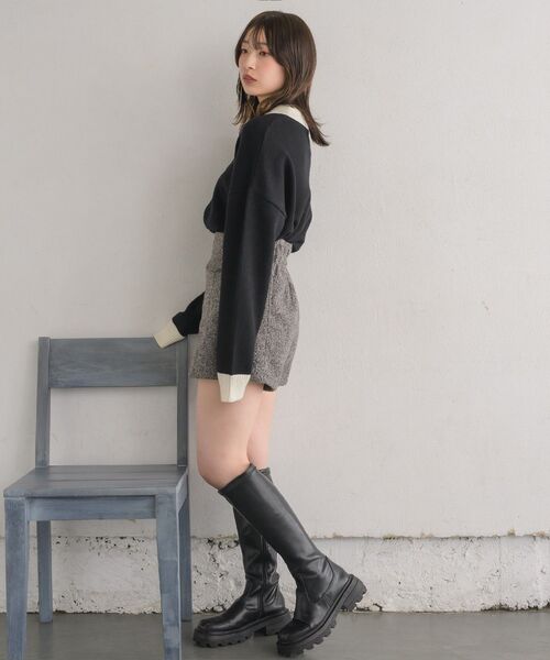 RETRO GIRL(レトロガール)の「胸刺繍ポロNT(ニット/セーター・レディース・ブラック/ナチュラル/ブラック系その他3・FREE)」の14枚目の写真