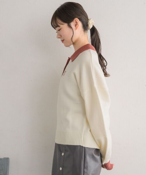 RETRO GIRL(レトロガール)の「胸刺繍ポロNT(ニット/セーター・レディース・ブラック/ナチュラル/ブラック系その他3・FREE)」の18枚目の写真