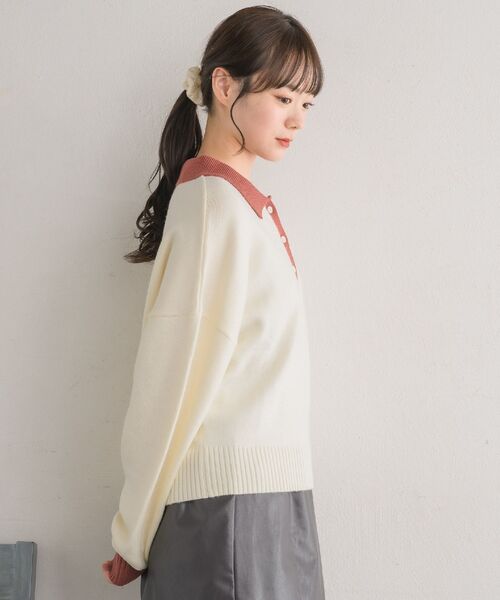 RETRO GIRL(レトロガール)の「胸刺繍ポロNT(ニット/セーター・レディース・ブラック/ナチュラル/ブラック系その他3・FREE)」の19枚目の写真