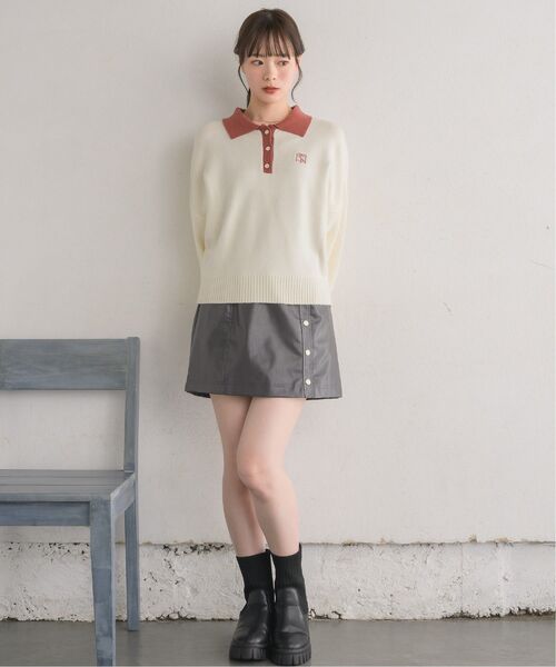 RETRO GIRL(レトロガール)の「胸刺繍ポロNT(ニット/セーター・レディース・ブラック/ナチュラル/ブラック系その他3・FREE)」の21枚目の写真
