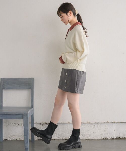 RETRO GIRL(レトロガール)の「胸刺繍ポロNT(ニット/セーター・レディース・ブラック/ナチュラル/ブラック系その他3・FREE)」の22枚目の写真