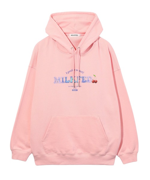 MILKFED.（ミルクフェド）の「3D CHERRY LOGO SWEAT HOODIE（パーカー・レディース・ライトグリーン/オフホワイト/ライトピンク・L/M）」の3枚目の写真