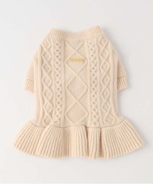 moncheri（モンシェリ）の「ニットケーブルフリルワンピース  犬服   ドッグウェア（ペットウェア）」