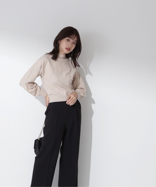 PROPORTION BODY DRESSING（プロポーションボディドレッシング）の「アンジェリーナ透かし柄ニット / 1214170010（ニット/セーター・レディース・ベージュ/ブルー/ホワイト系その他・FREE）」の22枚目の写真