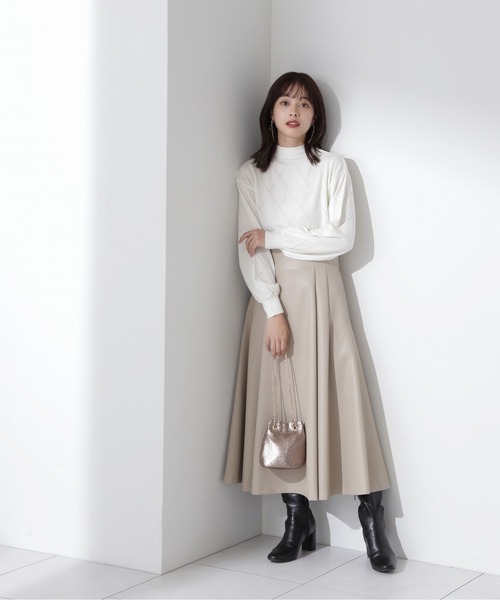 PROPORTION BODY DRESSING（プロポーションボディドレッシング）の「アンジェリーナ透かし柄ニット / 1214170010（ニット/セーター・レディース・ベージュ/ブルー/ホワイト系その他・FREE）」の7枚目の写真