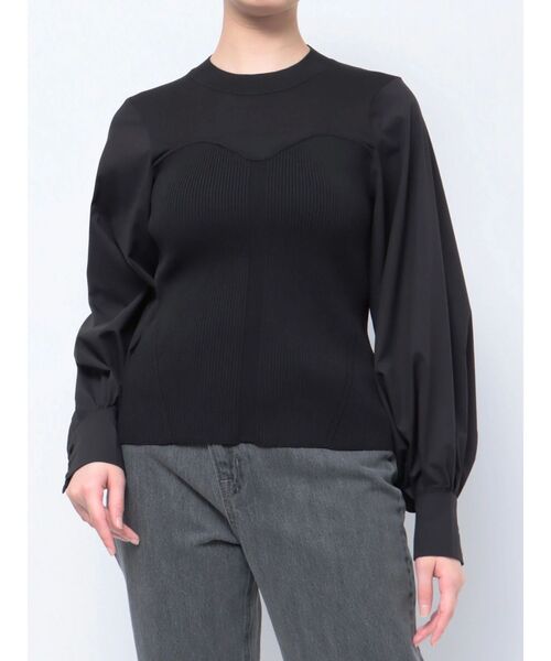 LAGUNAMOON（ラグナムーン）の「ビスチェドッキングニットプルオーバー（ニット/セーター・レディース・ブラック/ミント/ホワイト・FREE）」の16枚目の写真