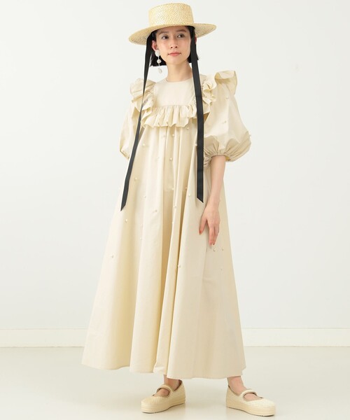 CAROLINA GLASER 柔らか　華やか　ロング　Aライン　ワンピース CAROLINA GLASER（カロリナ グレイサー）の「CAROLINA GLASER