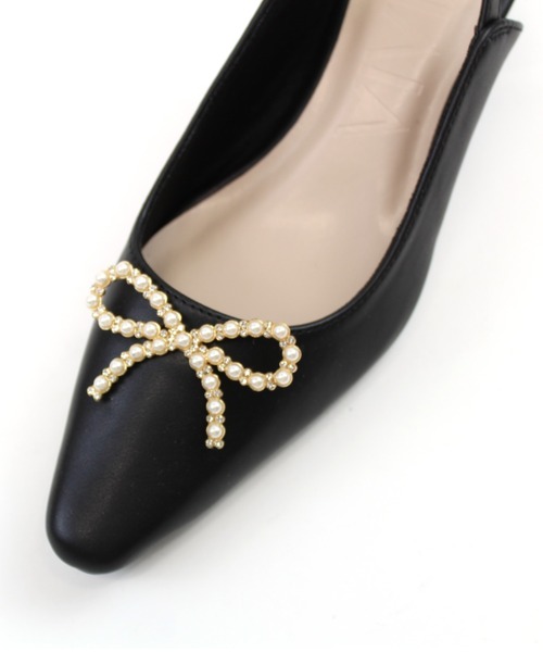 VIVIAN（ヴィヴィアン）の「スリムスクエアトゥパールリボンスリングバックパンプス ZOZOTOWN+オフィシャルサイト限定商品（パンプス・レディース・ブラック/ホワイト・S/M/L/LL）」の20枚目の写真