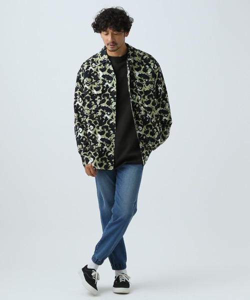 BAYFLOW(ベイフロー)の「アニマルプリントシャツ(シャツ/ブラウス・メンズ・カーキ/オフホワイト/グレー/ベージュ・MEDIUM/LARGE)」の9枚目の写真