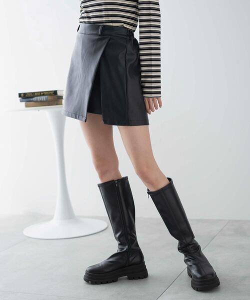 WEGO（ウィゴー）の「WEGO/レイヤードスリットスカパン（スカート・レディース・ブラック系その他/ブラック/杢グレー・FREE）」の15枚目の写真