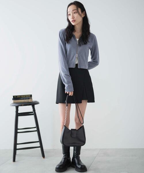 WEGO（ウィゴー）の「WEGO/レイヤードスリットスカパン（スカート・レディース・ブラック系その他/ブラック/杢グレー・FREE）」の13枚目の写真