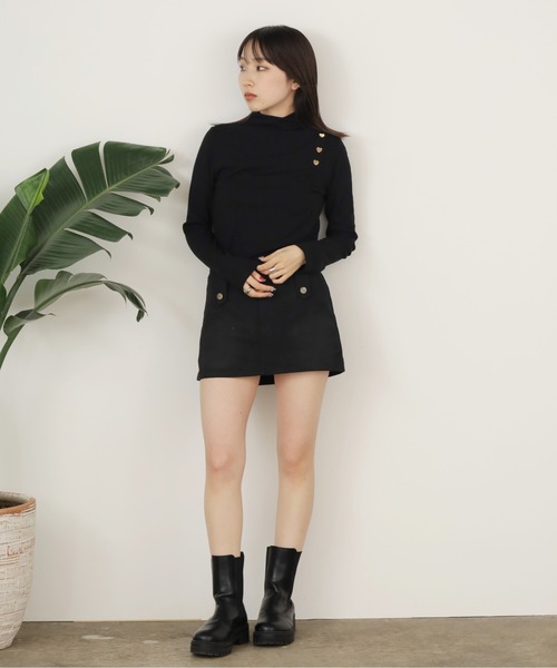 ROOPTOKYO(ループトウキョウ)の「ハートデザインボタン ハイネックカットソー(Tシャツ/カットソー・レディース・ブラウン/ブラック/イエロー/レッド/ライトブラウン/ベージュ/アイボリー/アッシュブラウン・FREE)」の18枚目の写真