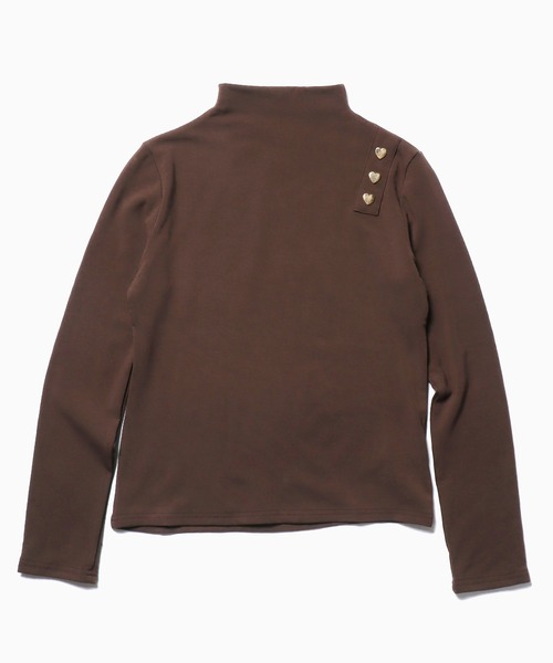 ROOPTOKYO(ループトウキョウ)の「ハートデザインボタン ハイネックカットソー(Tシャツ/カットソー・レディース・ブラウン/ブラック/イエロー/レッド/ライトブラウン/ベージュ/アイボリー/アッシュブラウン・FREE)」の21枚目の写真